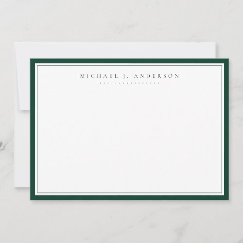 Professional Green Correspondence       Note Card