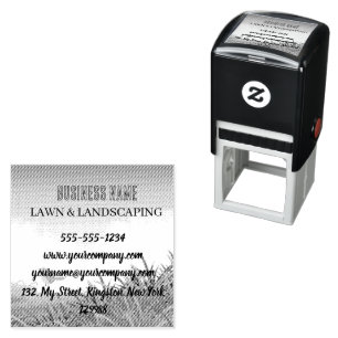 Professional Green Lawn Care & Landscaping Self-inking Stamp