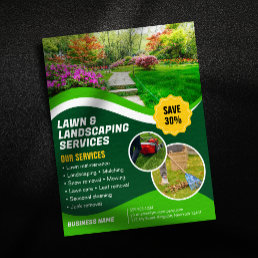 Professional Green Lawn care Lanscaping Mowing Flyer