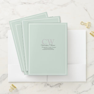 Professional Green Minimalist Pocket Folder