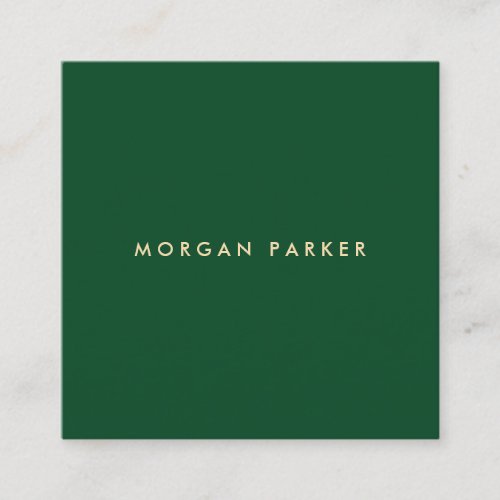 Professional Green  Modern Simple Square Square Business Card