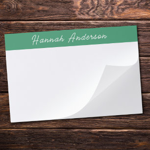 Professional Green Monogram Full Name Paper Pad