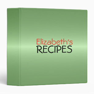 Professional Green Recipes 3 Ring Binder