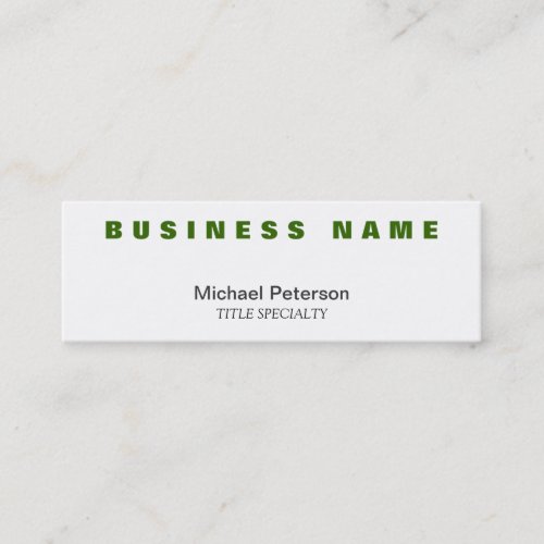 Professional Green White Skinny Business Card