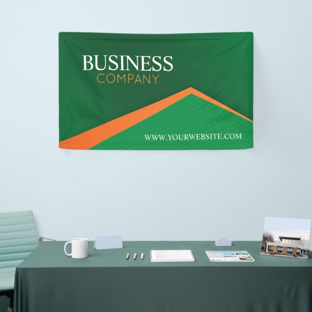Professional Green with Orange Stripe Business Banner (Tradeshow)