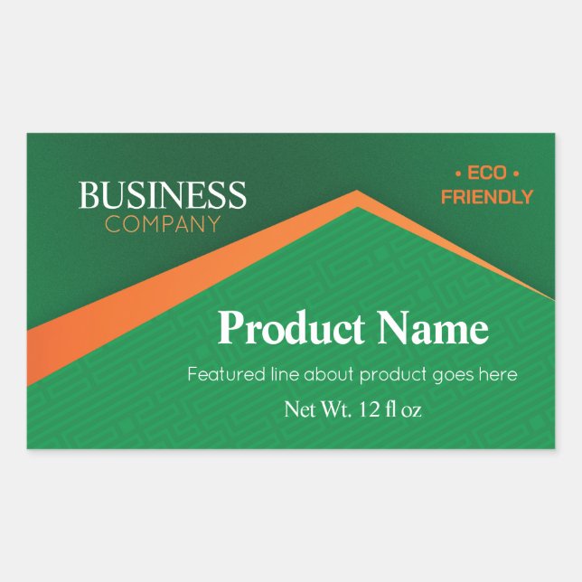 Professional Green with Orange Stripe Business Rectangular Sticker (Front)