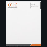 Professional Grey and Orange Letterhead Template<br><div class="desc">© 2014 Socialite Designs. Grey (#4F4F4F) and orange (#E86A1E) color letterhead design elements create an elegant, yet modern, business letterhead design. We have included initials (monogram) for you to create your own personalized logo. All design elements can be moved, resized, rotated or deleted to suit your requirements. By customizing, you...</div>