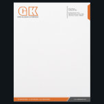 Professional Grey and Orange Template Letterhead<br><div class="desc">© Socialite Designs. Grey (#4F4F4F) and orange (#E86A1E) color letterhead design elements create an elegant, yet modern, business letterhead design. We have included initials (monogram) for you to create your own personalized logo. All design elements can be moved, resized, rotated or deleted to suit your requirements. By customizing, you can...</div>