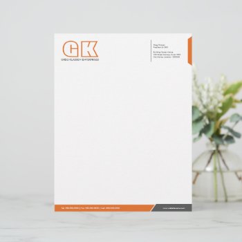 Professional Grey And Orange Template Letterhead by SocialiteDesigns at Zazzle