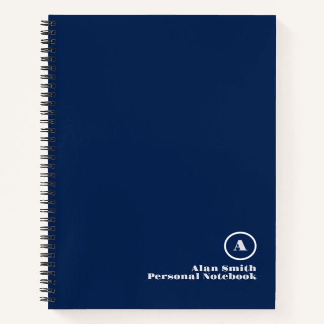 Professional Grey Black Monogram Notebook (Front)