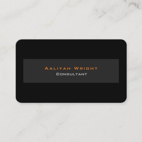 Professional Grey Black Stylish Modern Minimalist Business Card
