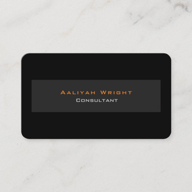 Professional Grey Black Stylish Modern Minimalist Business Card (Front)