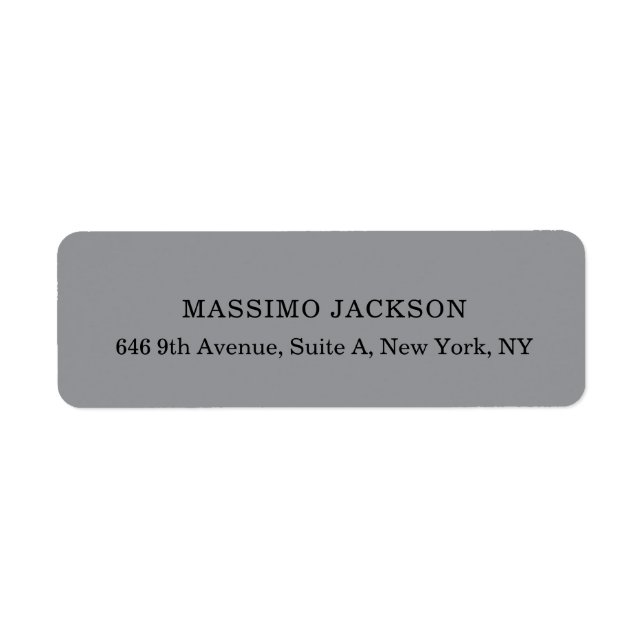 Professional grey elegant modern minimalist name label (Front)