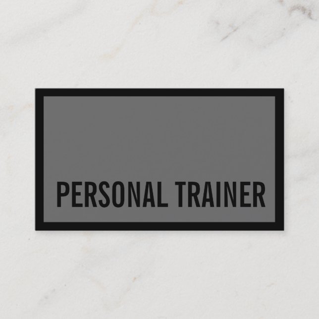 Professional Grey Fitness Sport Business Card (Front)