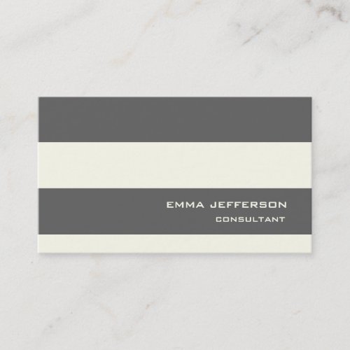 Professional Grey Ivory Stripes Trendy Style Business Card