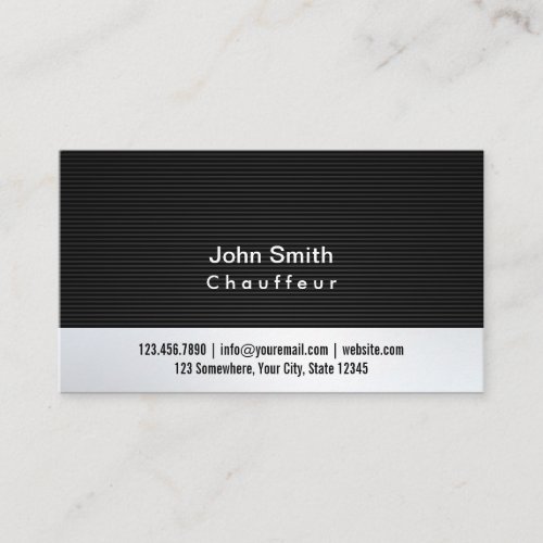 Professional Grey Metal Chauffeur Business Card