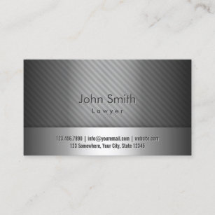 Professional Grey Metal Lawyer Business Card