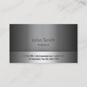Professional Grey Metal Podiatrist Business Card