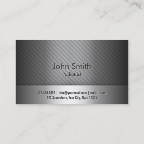 Professional Grey Metal Podiatrist Business Card