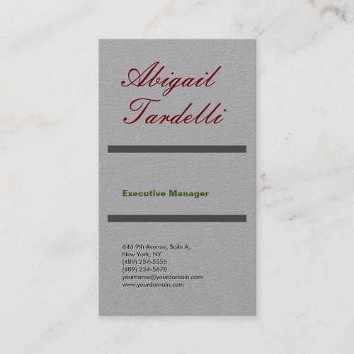 Professional grey minimalist classical plain business card