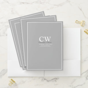 Professional Grey Minimalist Pocket Folder