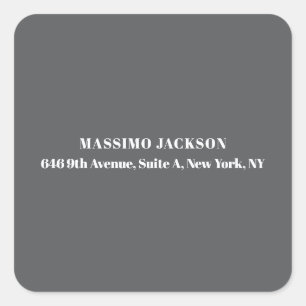 Professional grey modern minimalist add name square sticker