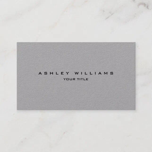 Professional grey modern plain unique business card | Zazzle