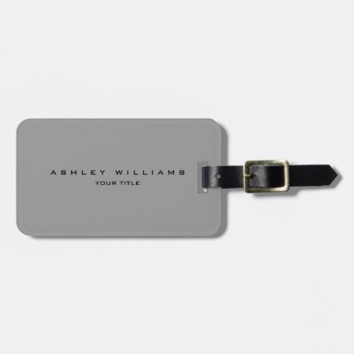 Professional grey modern plain unique luggage tag