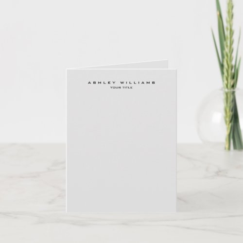 Professional grey modern plain unique note card