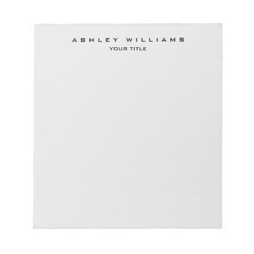 Professional grey modern plain unique notepad