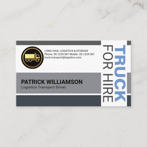 Professional Grey Shades Modern Truck Driver Business Card