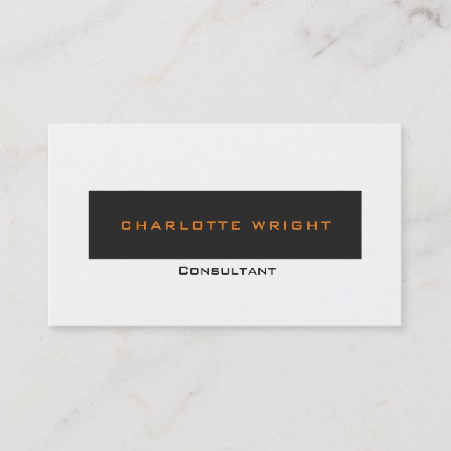 Professional Grey White Modern Minimalist Trendy Business Card (Front)