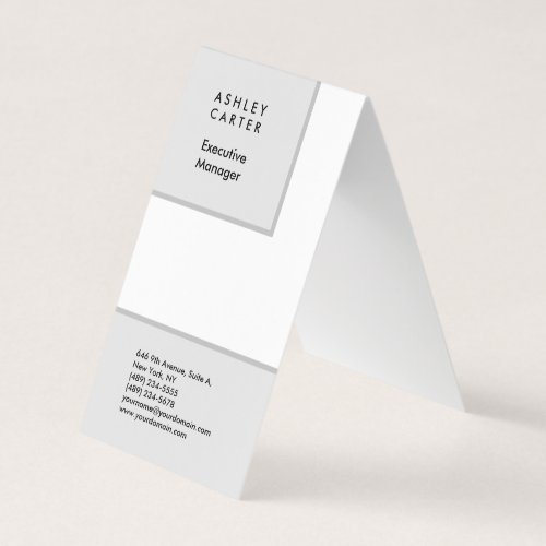 Professional grey white plain minimalist modern business card