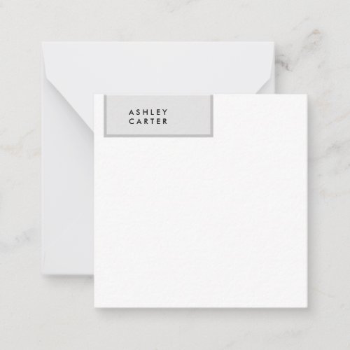 Professional grey white plain minimalist name note card