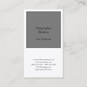 Professional Grey & White Plain Premium Silk Business Card
