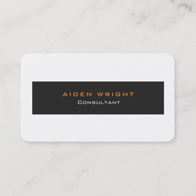 Professional Grey White Stylish Modern Minimalist Business Card (Front)