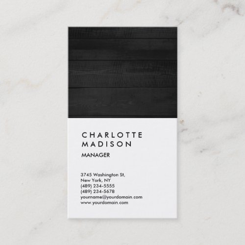 Professional Grey Wood White Trendy Consultant Business Card