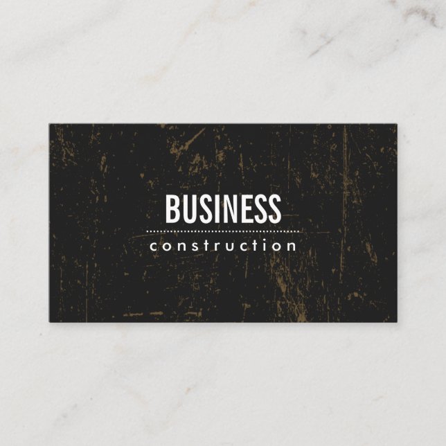 Professional Grunge Dark Constructions Business Card (Front)