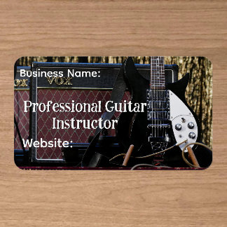 Professional Guitar Instructor Clear Business Cards