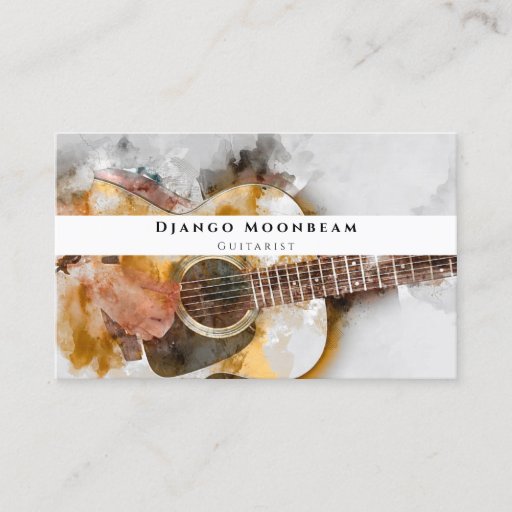 Customizable Professional Guitarist and Guitar Music Teacher  Business Card