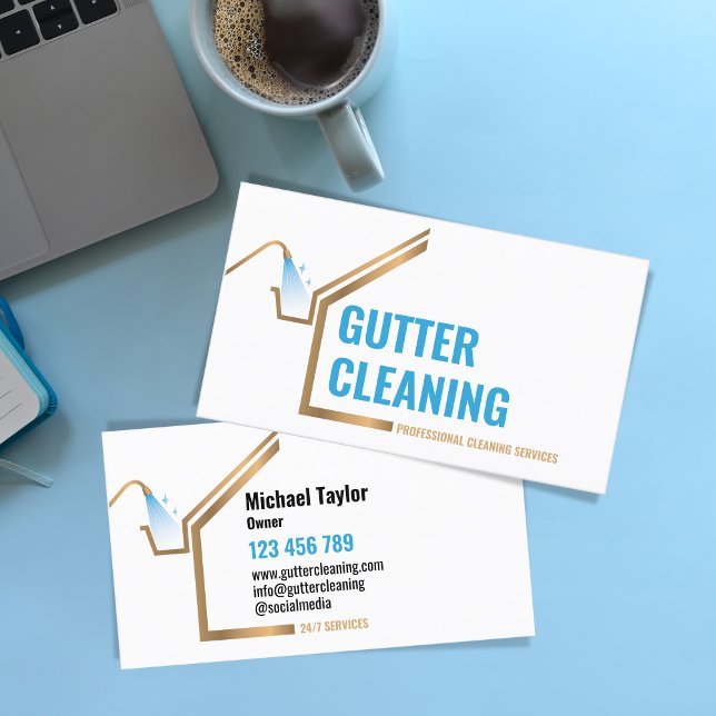 Professional Gutter Installation Cleaning Service Business Card (Creator Uploaded)