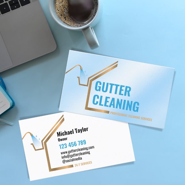 Professional Gutter Installation Cleaning Service Business Card (Creator Uploaded)