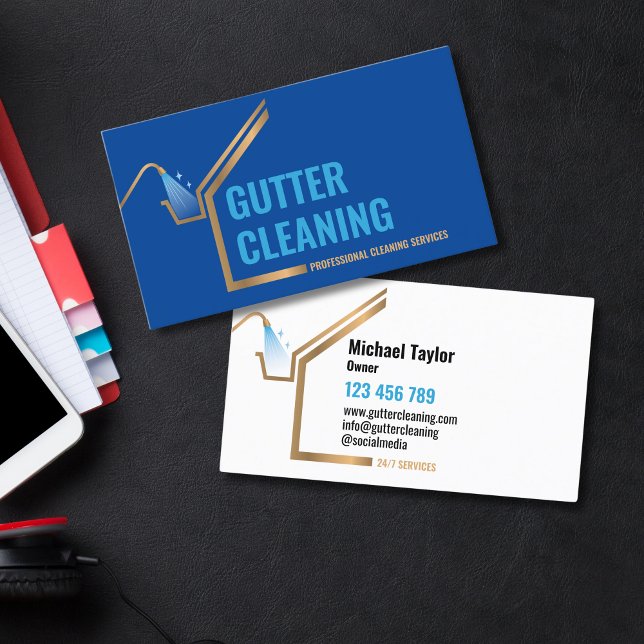 Professional Gutter Installation Cleaning Service Business Card (Creator Uploaded)