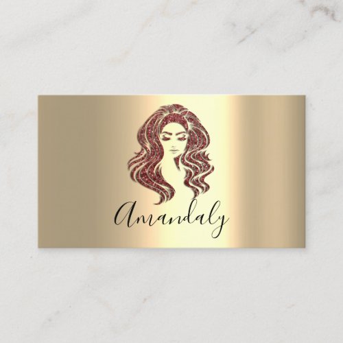 Professional Hair Eyelash Makeup Artist Gold Rose Business Card