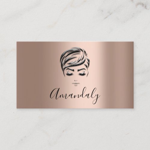 Professional Hair Lash Makeup Artist Beauty Rose Business Card