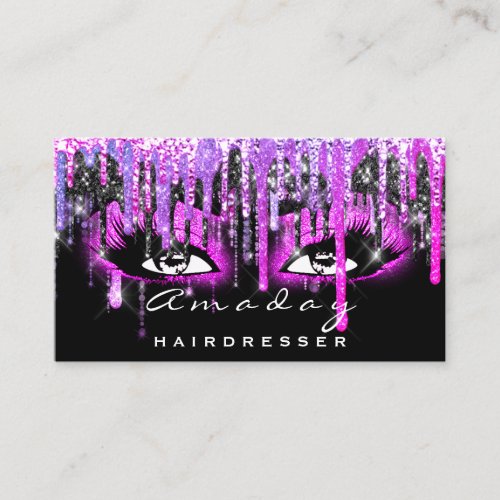 Professional Hair Makeup Beauty Salon Hot Pink Business Card