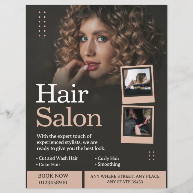 Professional Hair Salon / Hairdresser Business Flyer (Front)