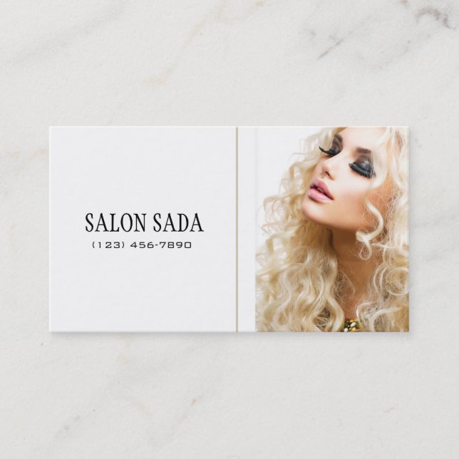 Professional Hair Salon, Stylist Business Card (Front)