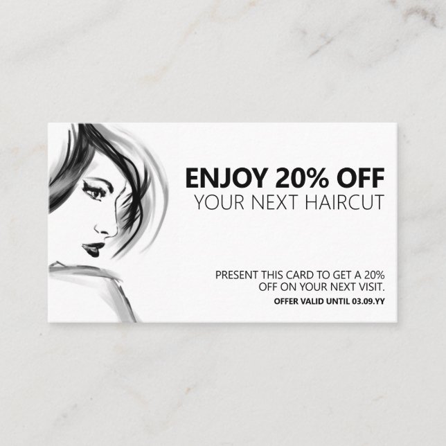 Professional Hair Salon - Thank You Discount Card (Front)