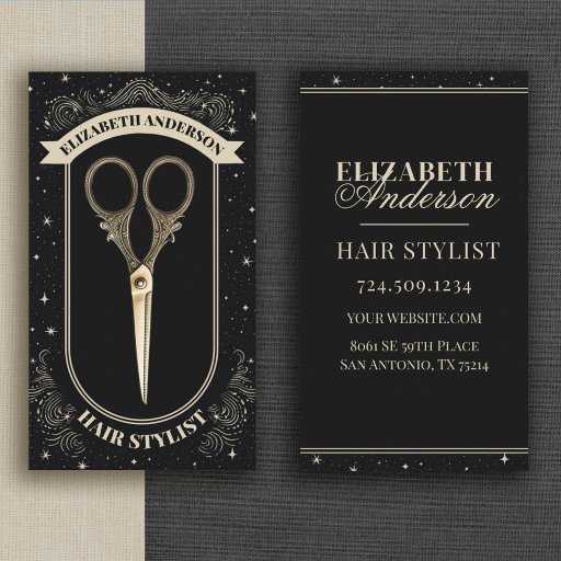 Customizable Professional Hair Stylist Beauty Salon Business Card